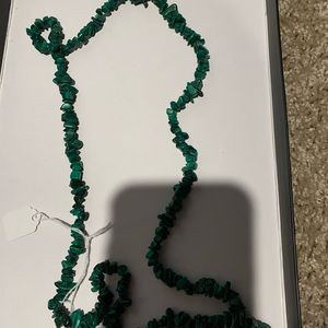 Long Green Malachite necklace.